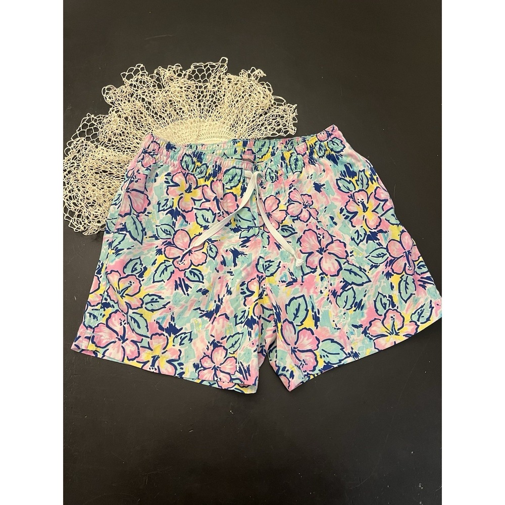 Chubbies 5.5" Seam Pink Aqua Yellow Hawaiin Floral Swim Trunks Size Small